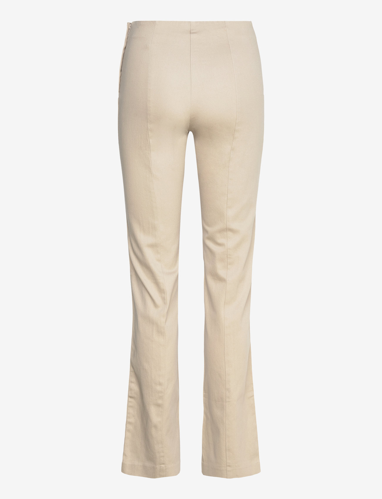 Monki - Regular waist press crease trousers - slim fit-byxor - dusty beige - 1