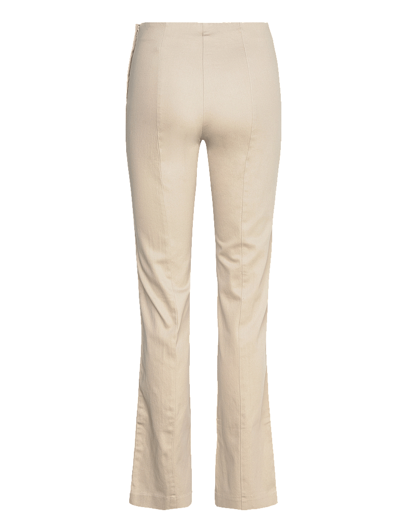 Monki - Regular waist press crease trousers - slim fit-byxor - dusty beige - 1