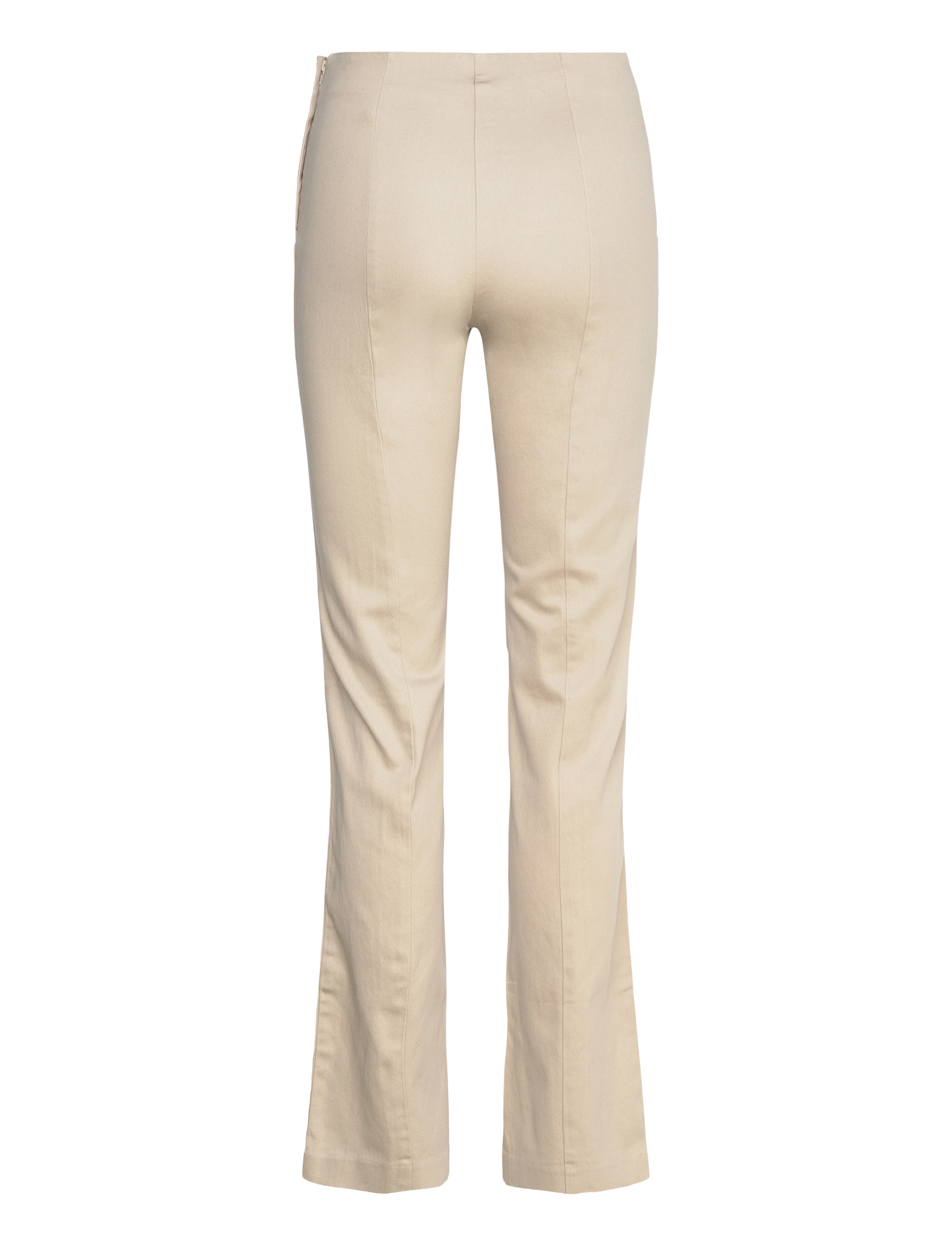 Monki - Regular waist press crease trousers - slim fit bukser - dusty beige - 1