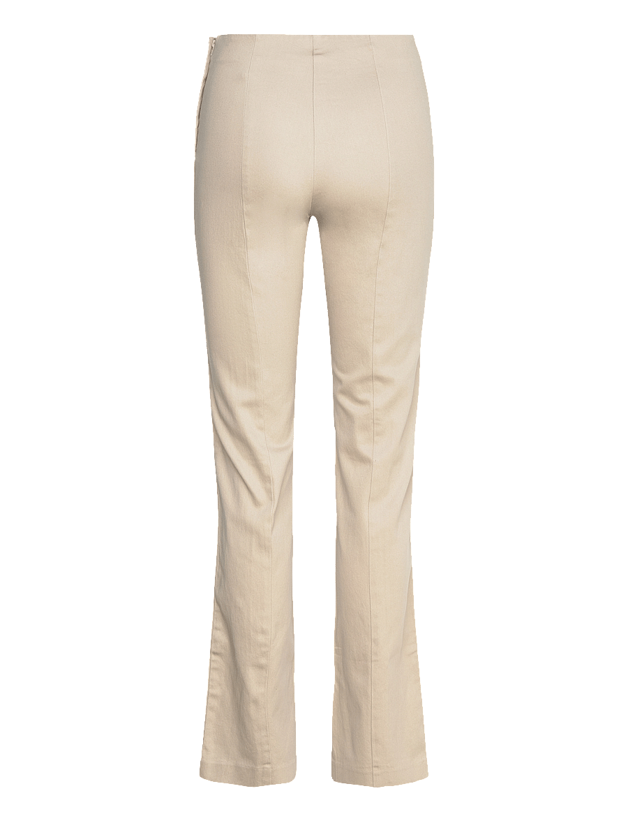 Monki - Regular waist press crease trousers - kitsad püksid - dusty beige - 1