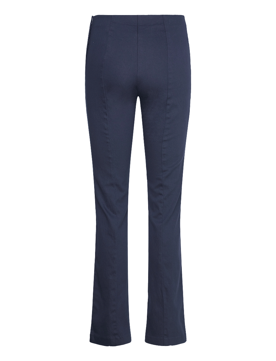 Monki - Regular waist press crease trousers - kitsad püksid - navy - 1