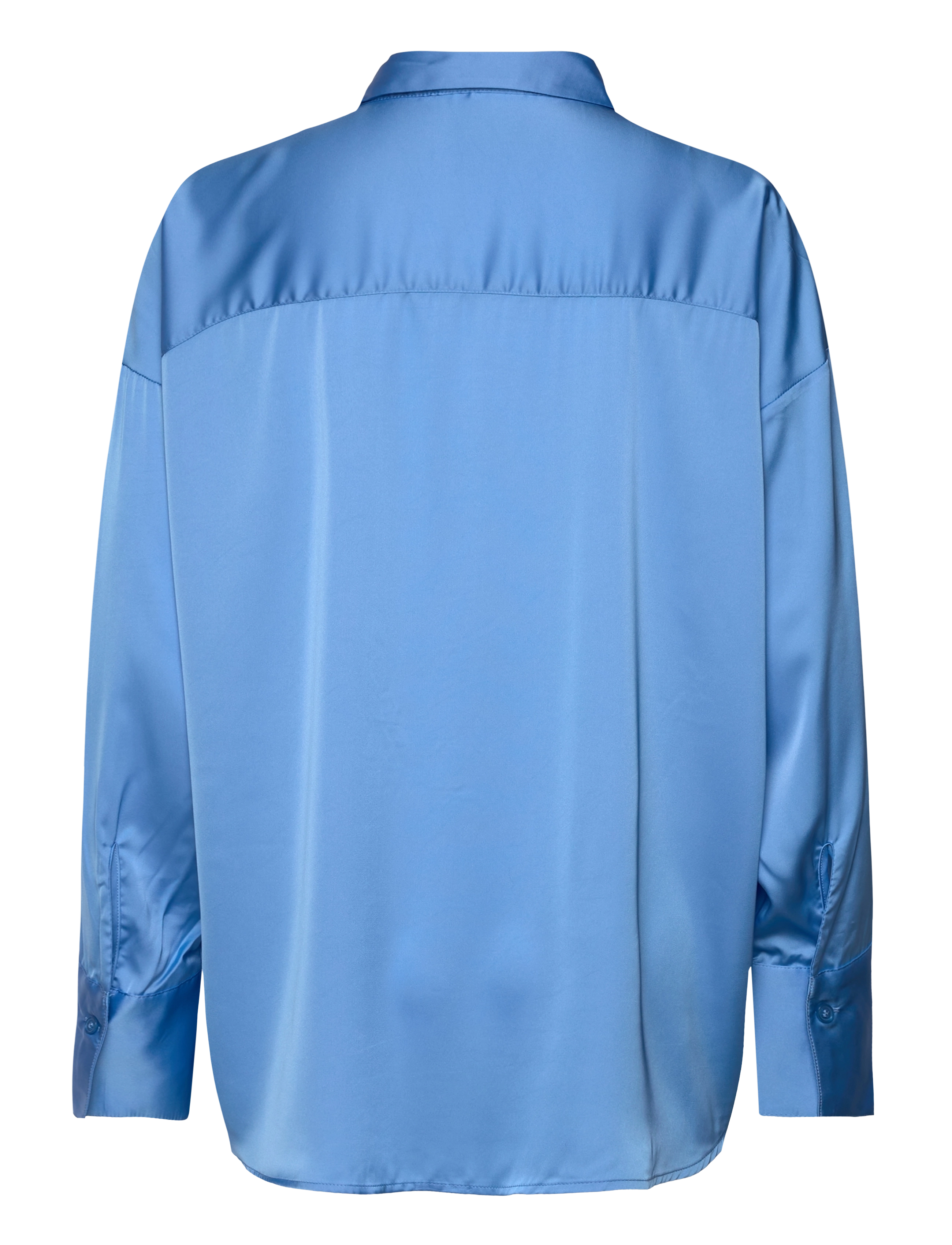 Monki - Tiedetail relaxed satin shirt - pitkähihaiset kauluspaidat - light blue - 1