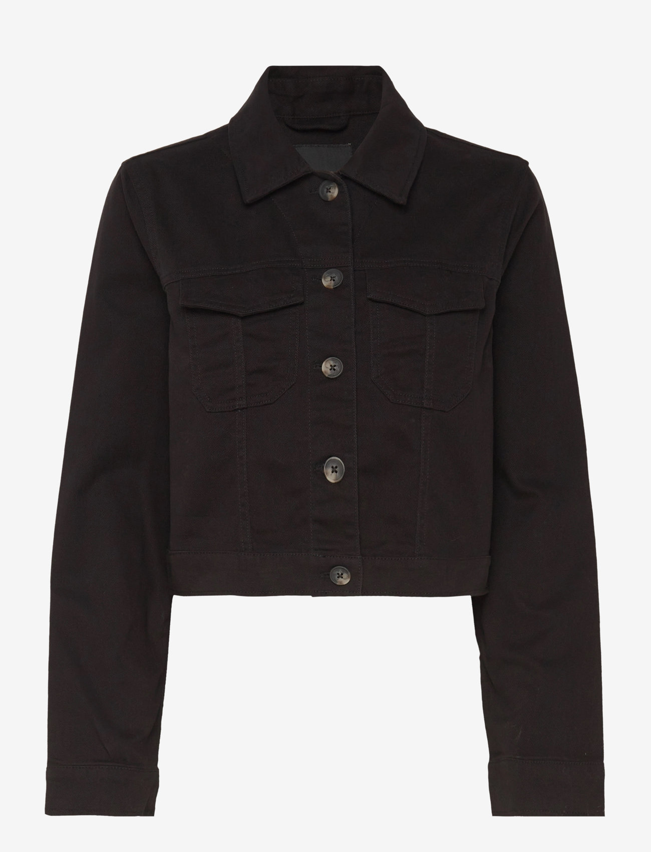 Monki - Cropped Twill Jacket - utilityjackor - black - 0