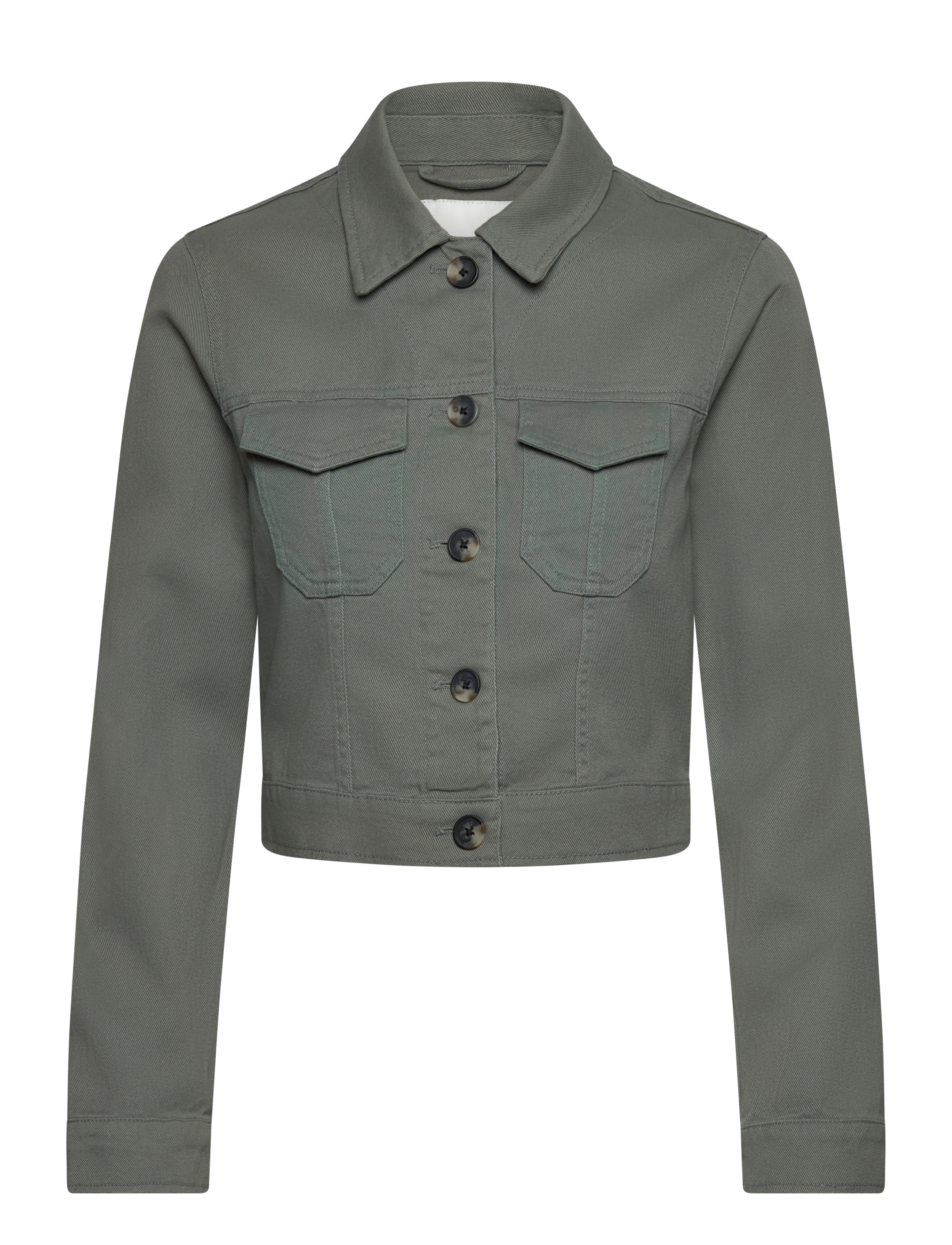 Monki Cropped Twill Jacket - Utility-Jacken - GREEN / khaki/green
