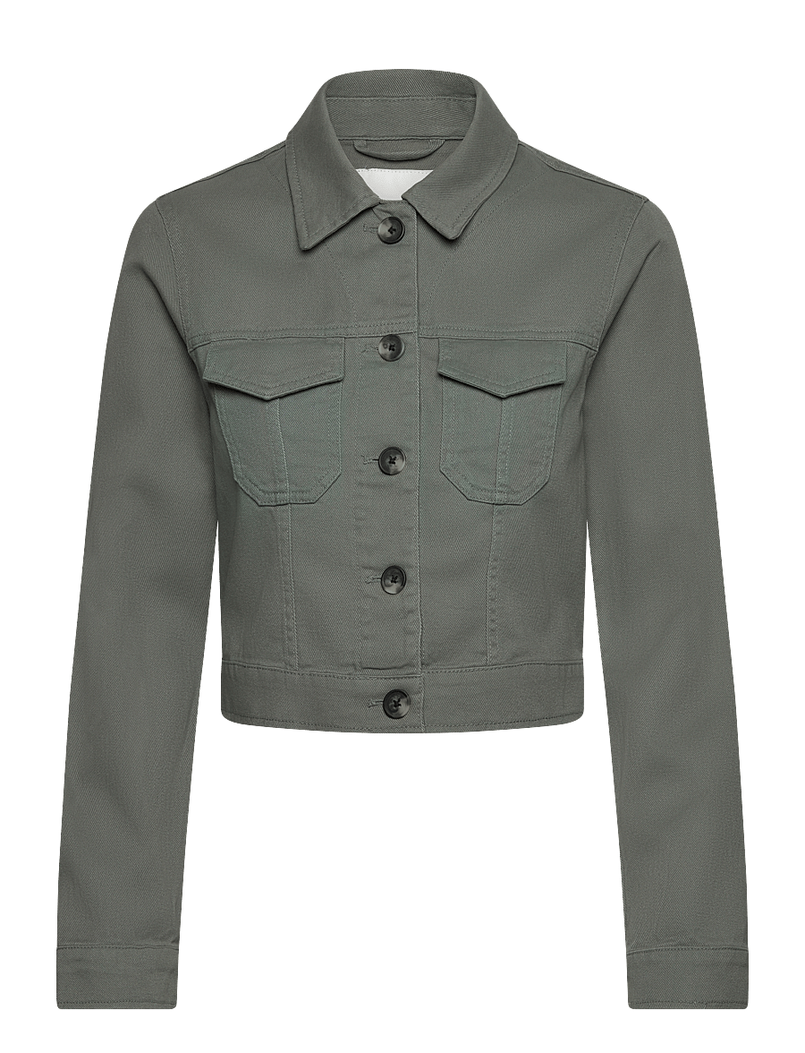 Monki - Cropped Twill Jacket - green - 0