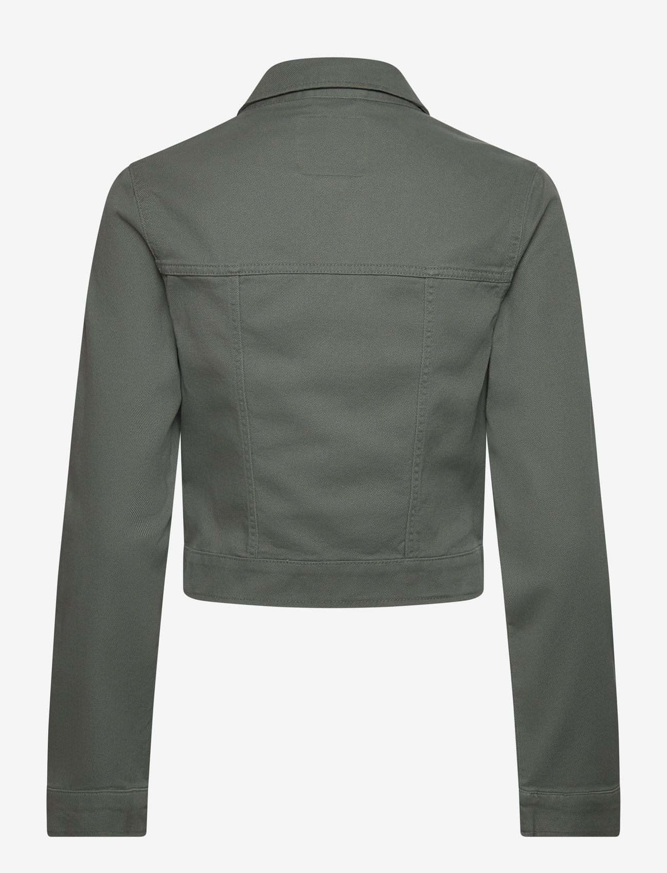 Monki - Cropped Twill Jacket - vårjackor - green - 1