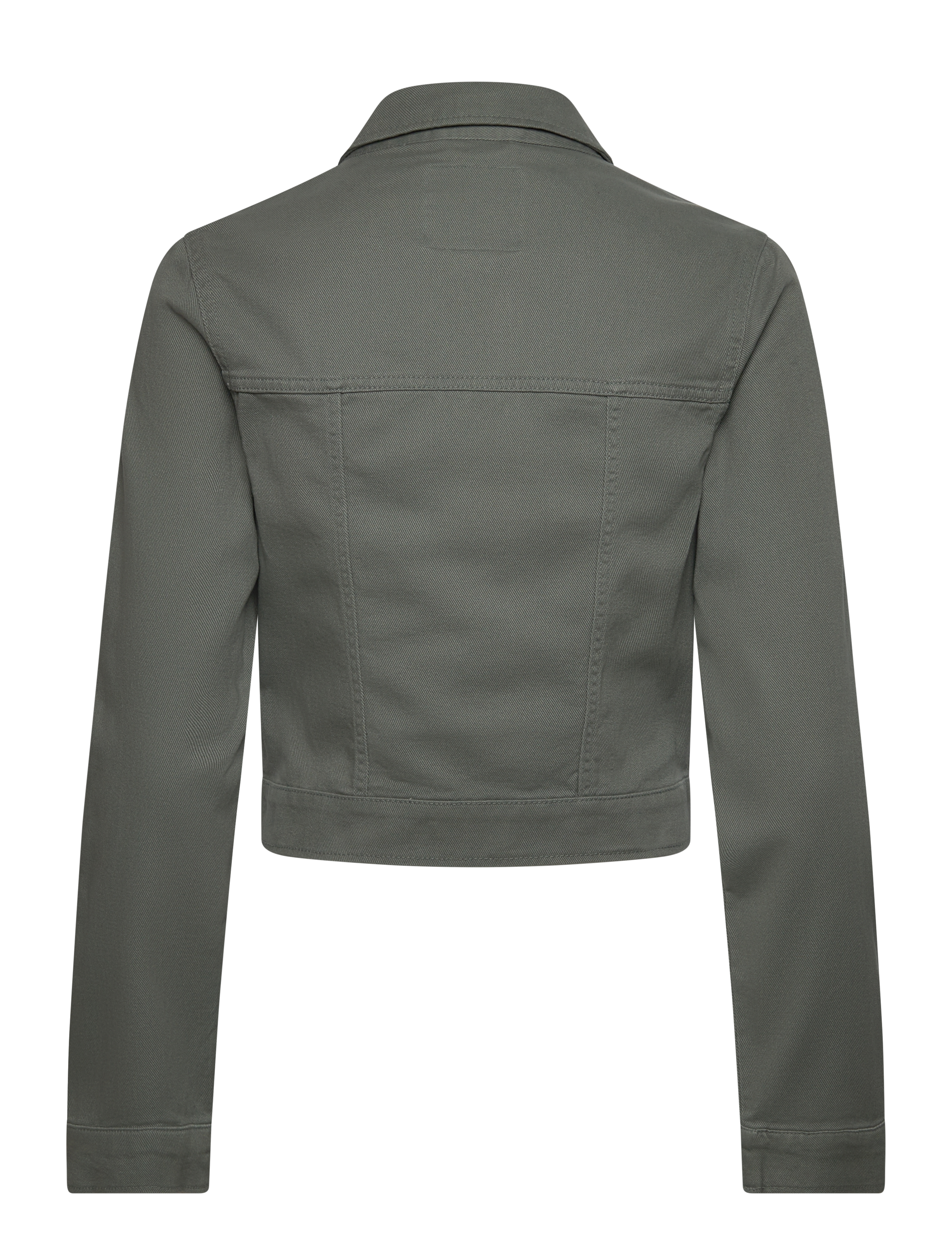 Monki - Cropped Twill Jacket - green - 1