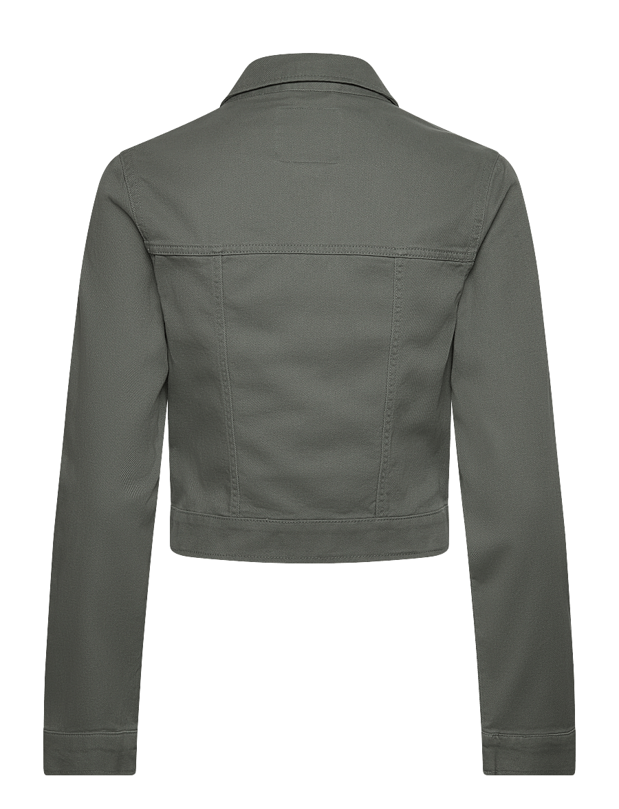 Monki - Cropped Twill Jacket - green - 1