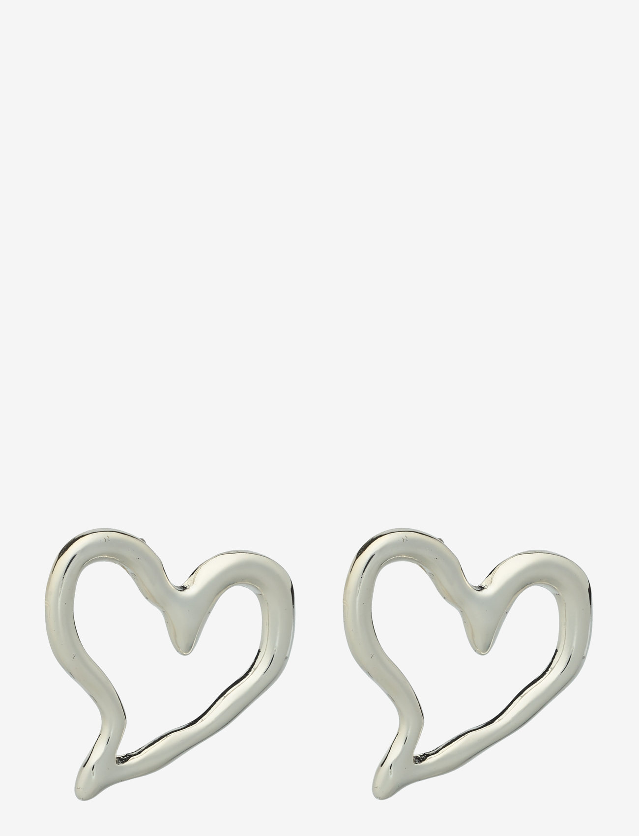 Monki - Irregular Heart Hoop Earrings - silver-coloured - 0