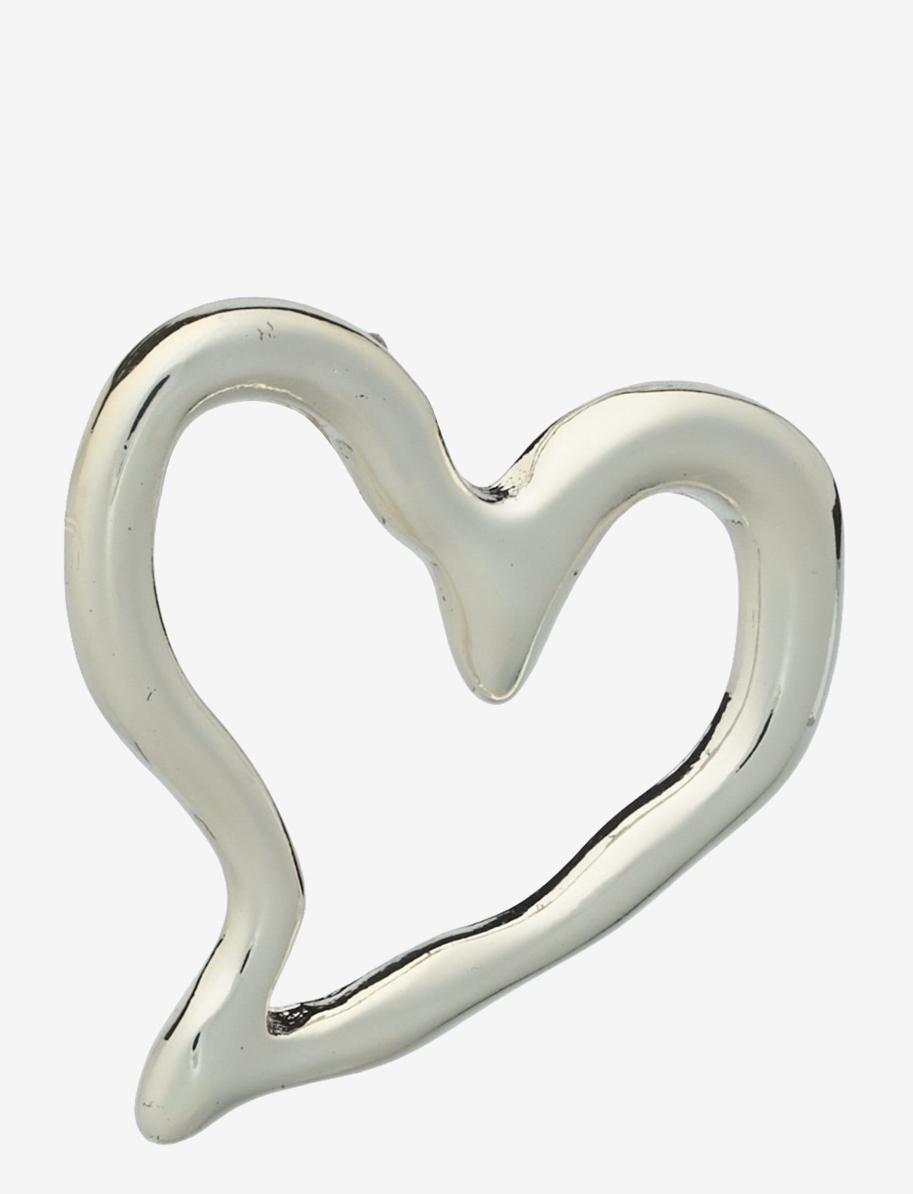 Monki - Irregular Heart Hoop Earrings - silver-coloured - 1