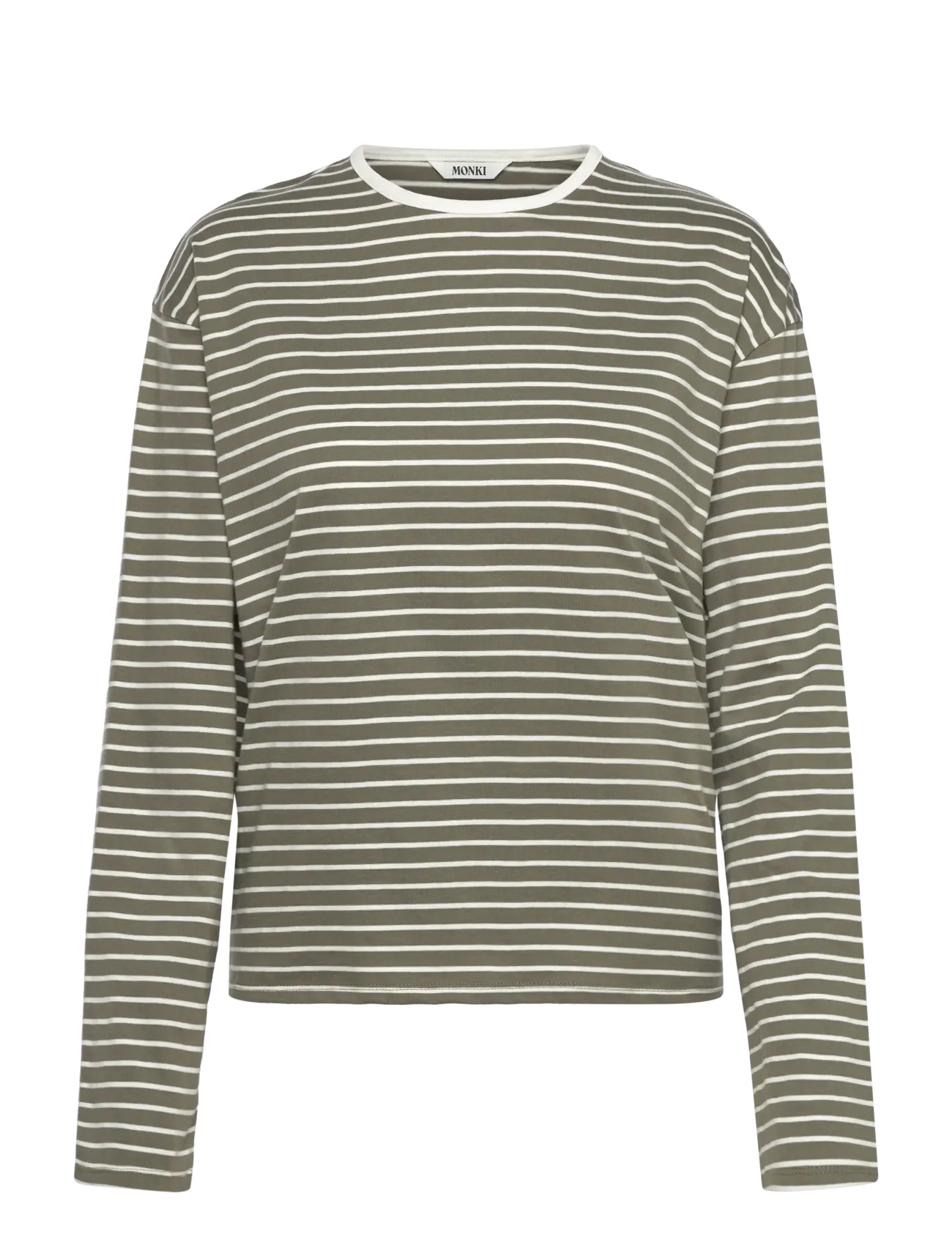 Monki Boxy Sleeve T-Shirt - Clothing - KHAKI GREEN MEDIUM DUSTY / multi