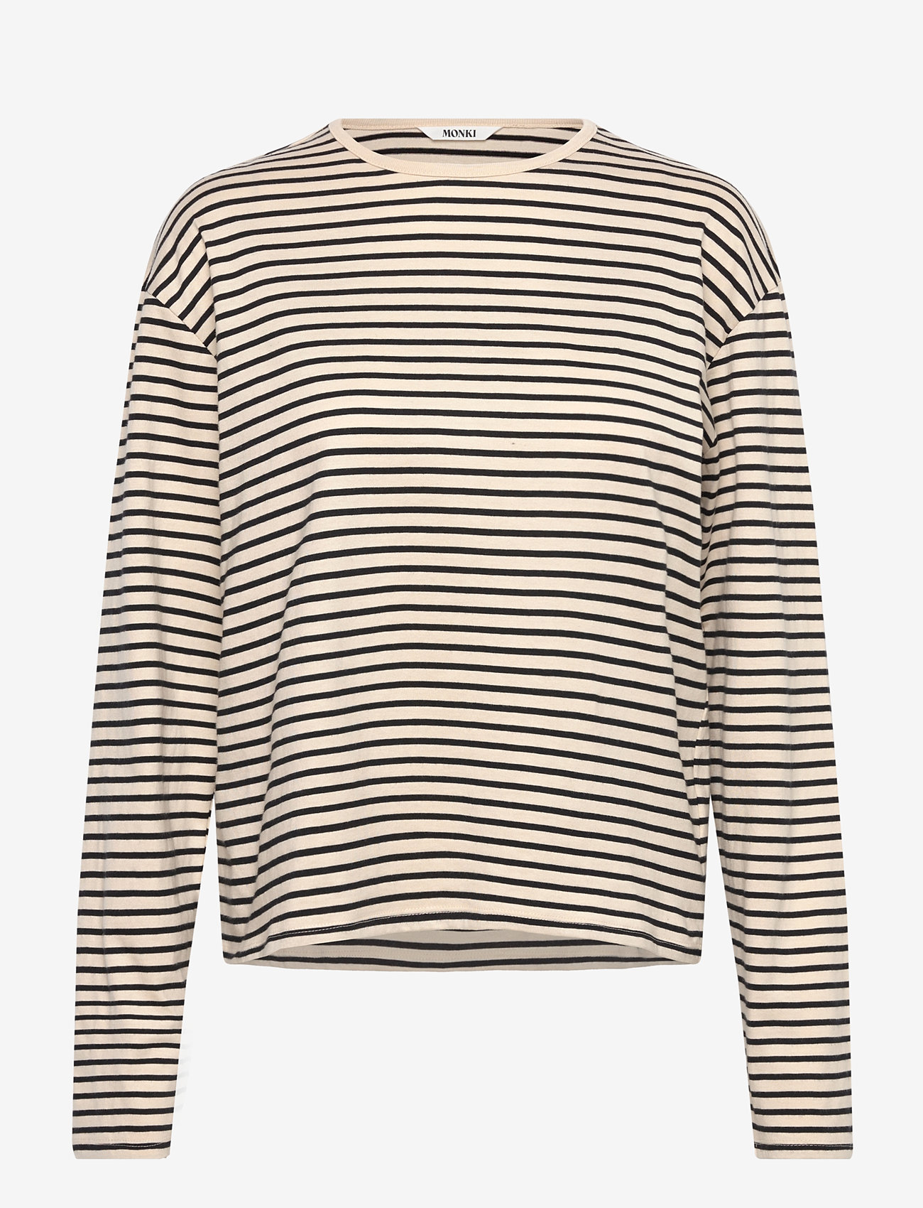 Monki - Boxy Sleeve T-Shirt - long-sleeved tops - black dark - 0