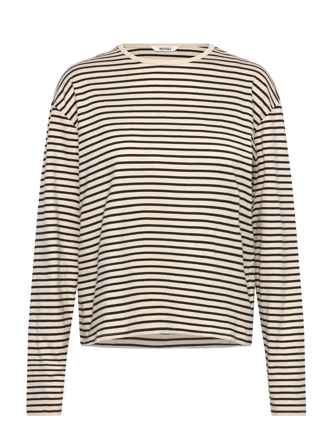 Monki Boxy Sleeve T-Shirt - Transitional Layering - BLACK DARK / multi