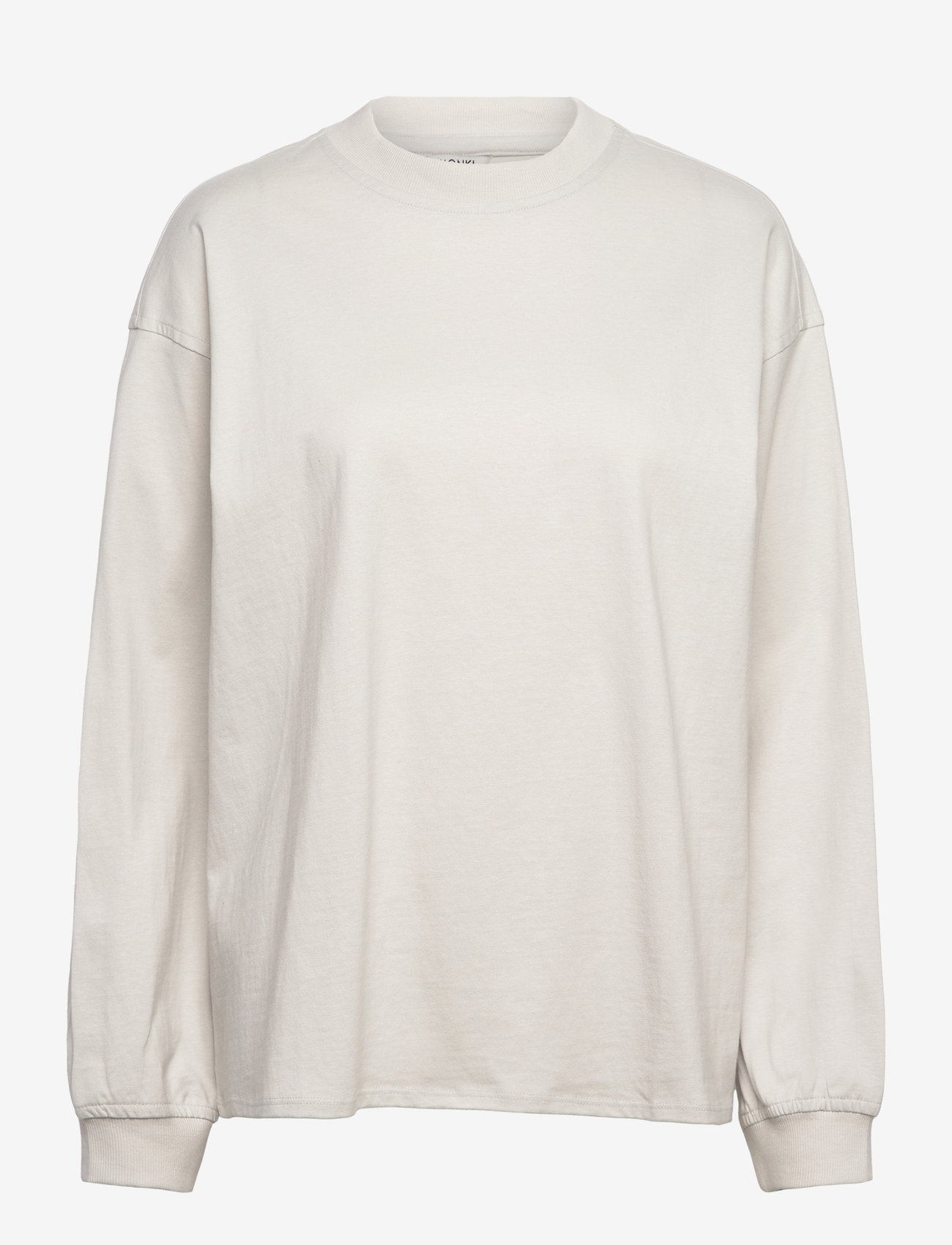 Monki - Oversized Long Sleeve T-shirt - modetrends - grey dusty light - 0