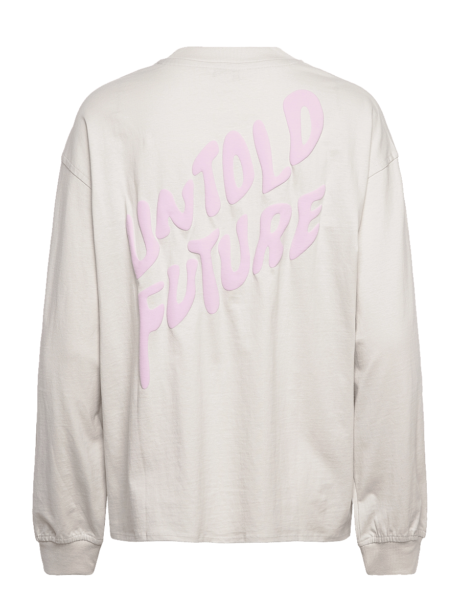 Monki - Oversized Long Sleeve T-shirt - sweatshirts - grey dusty light - 1