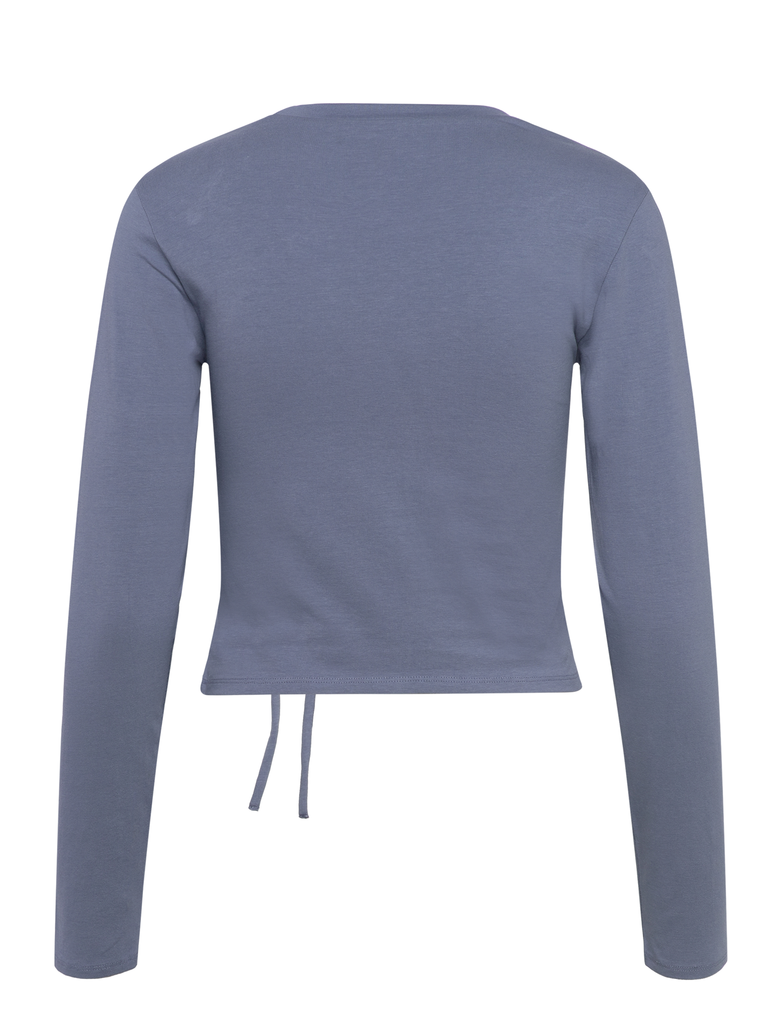 Monki - Long sleeve tie top - langermede topper - blue medium dusty - 1