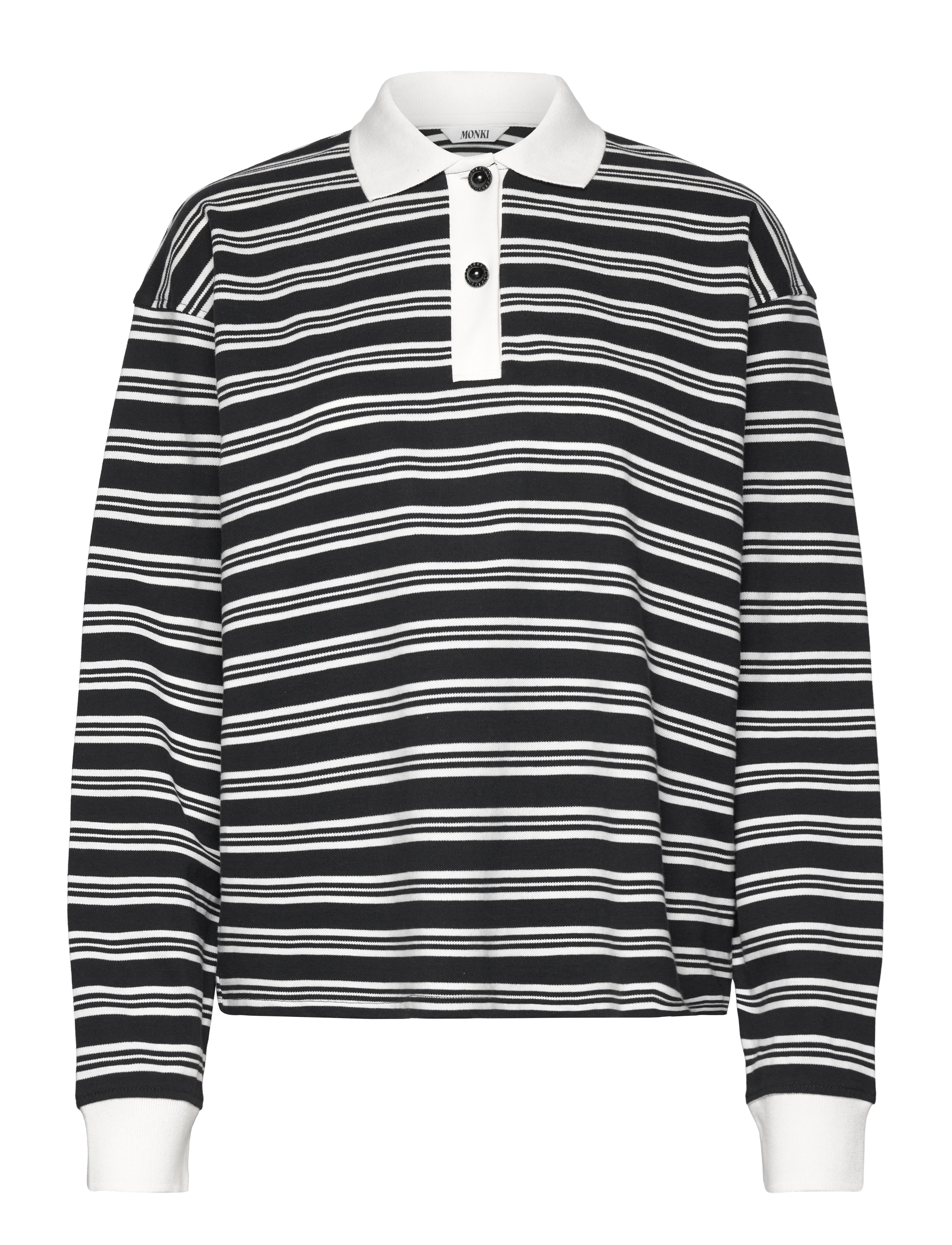 Monki Long Sleeve Rugby Polo Top, XS, T-shirts & Oberteile, Mehrfarbig/gemustert - Polos, Frauen