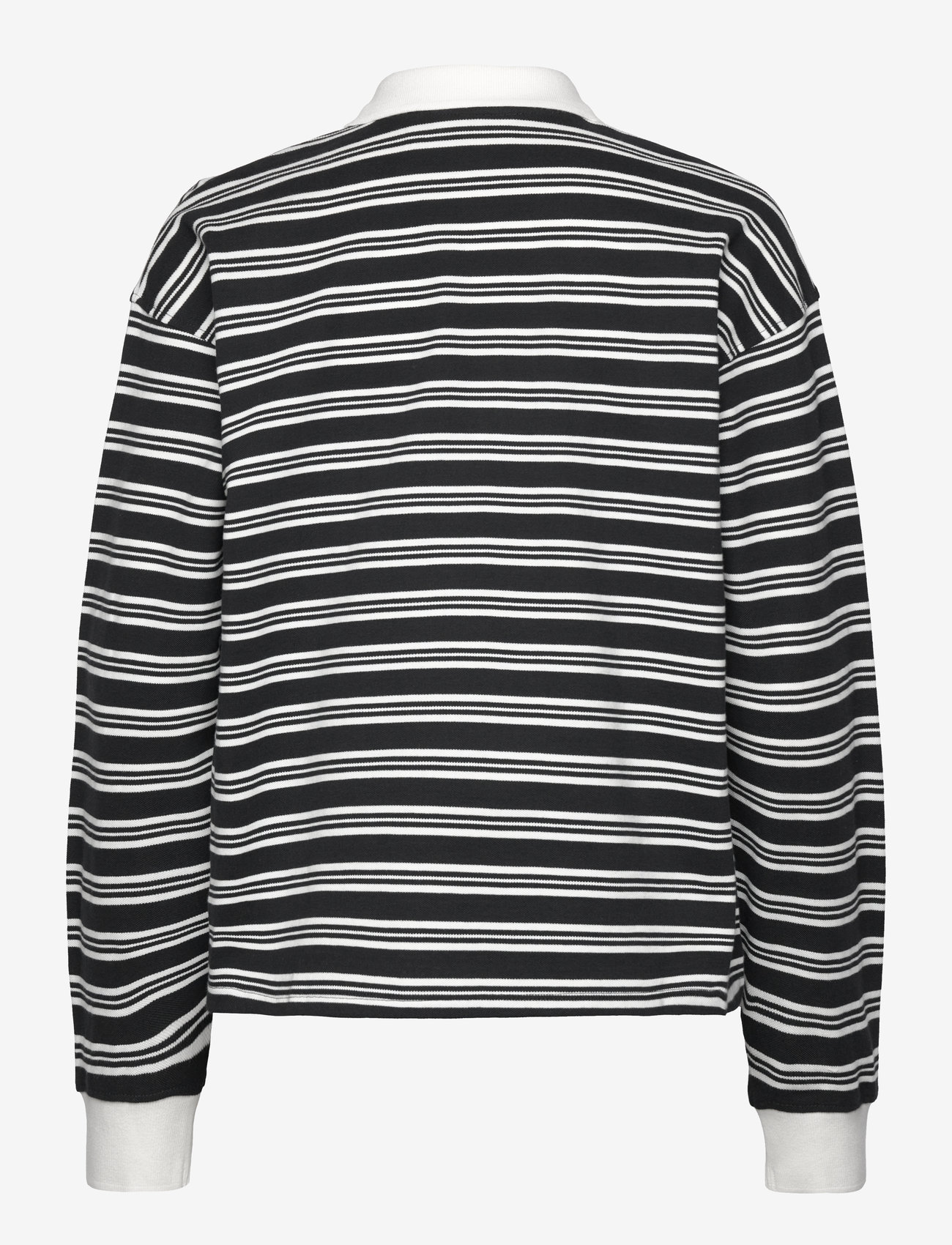 Monki - Long Sleeve Rugby Polo Top - koszulki polo - black dark - 1