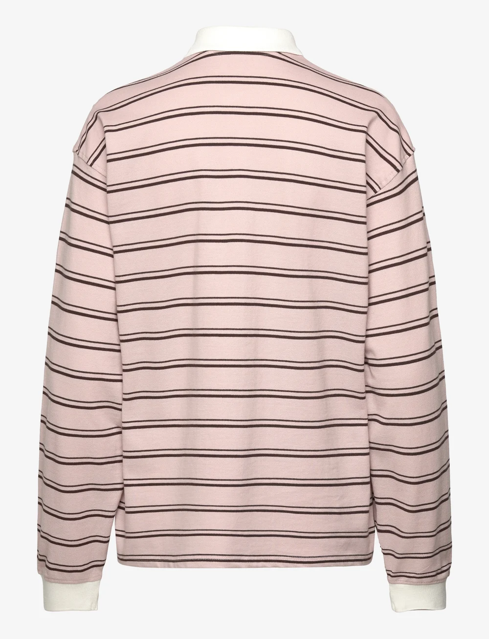 Monki - Long Sleeve Rugby Polo Top - poloshirts - pink dusty light - 1