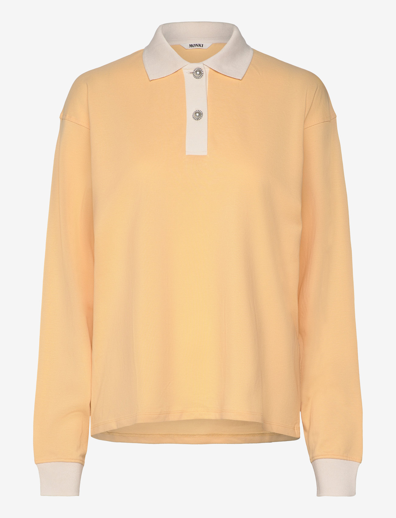 Monki - Long Sleeve Rugby Polo Top - poloer - yellow medium - 0