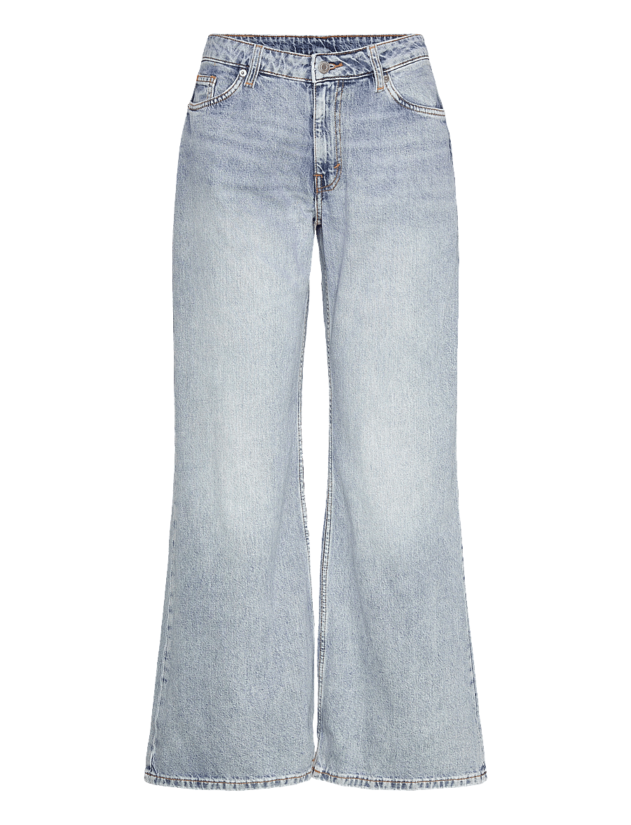 Monki - Kiri Low Waist Loose Flared Jeans - alt eriti laia säärega teksad - blue light - 0