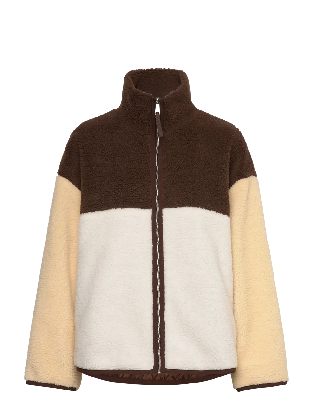 Monki Loose Fleece Zip Jacket, XXS, Oberbekleidung, Mehrfarbig/gemustert - Jackets, Frauen