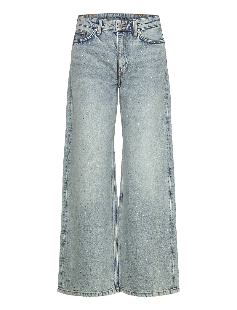 Monki - Paz Mid Straight Embellished Jeans - blue light - 0
