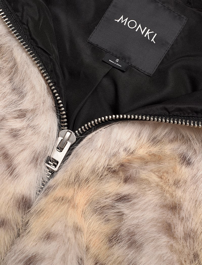 Monki Leopard Print Faux Fur Jacket Monki Leopard Print Furry