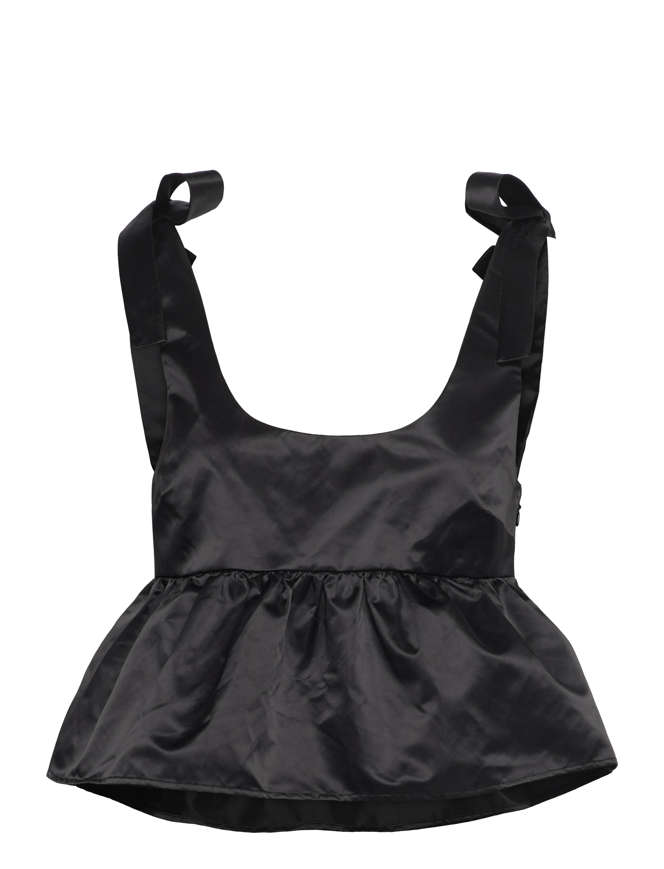 Monki Tie Shoulder Singlet, 32, Blouses, Schwarz - Sleeveless, Frauen