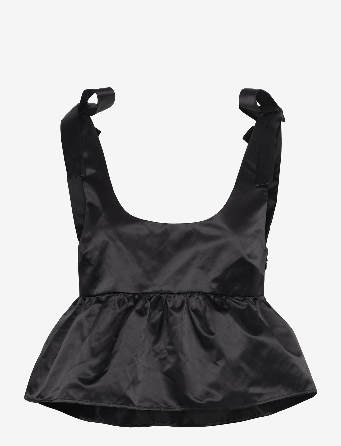 Monki - Tie shoulder singlet - Ærmeløse bluser - black dark - 0