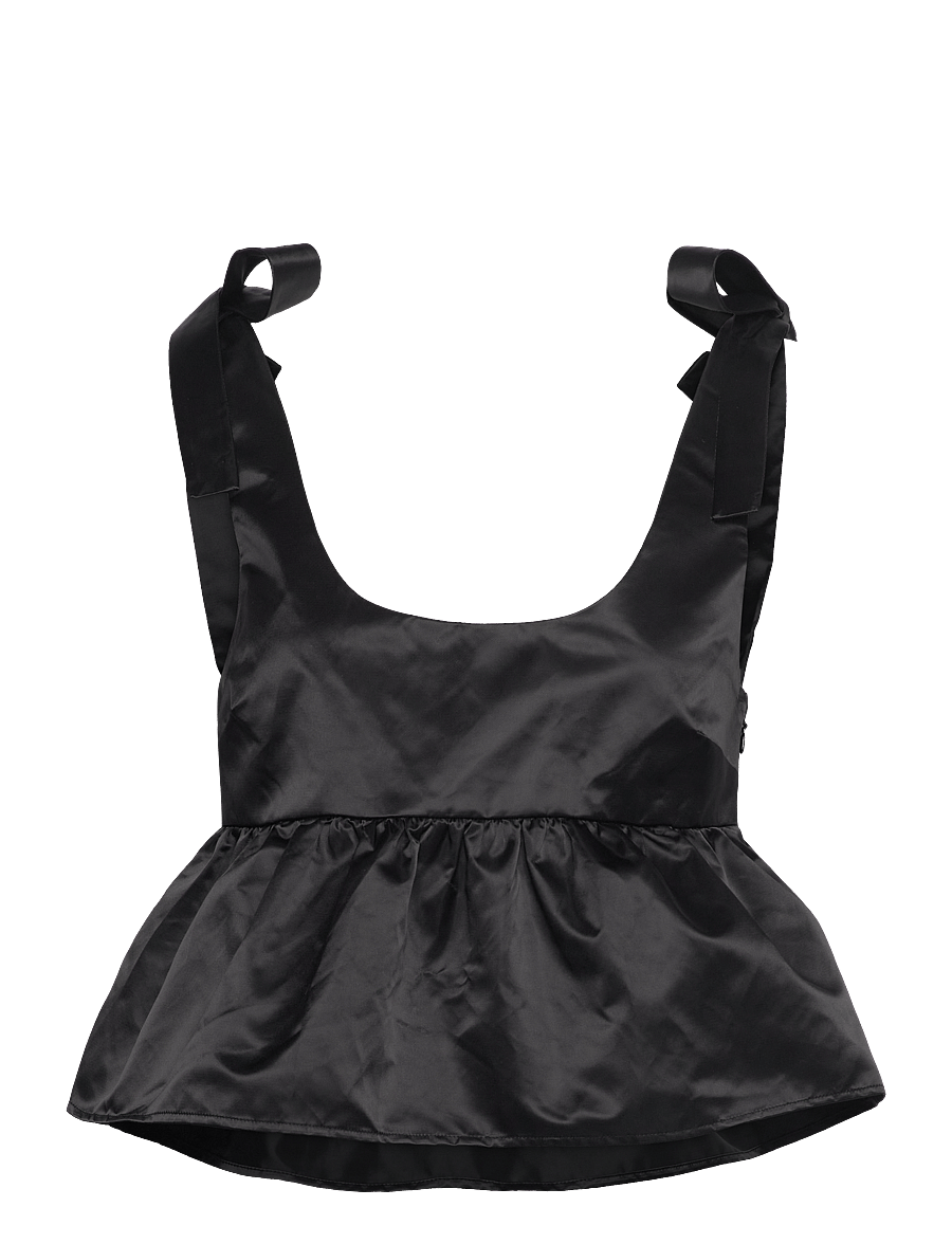Monki - Tie shoulder singlet - Ärmellose blusen - black dark - 0