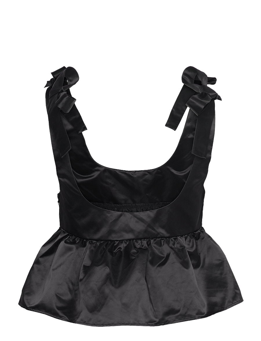 Monki - Tie shoulder singlet - Ärmellose blusen - black dark - 1