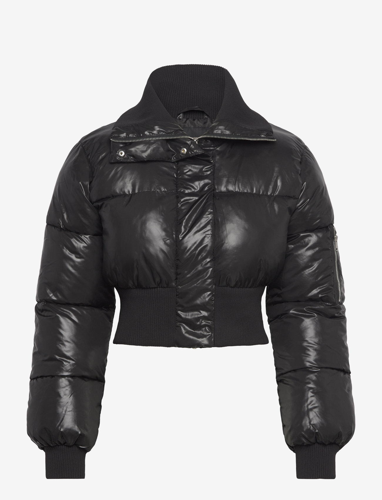 Monki - Cropped Padded Puffer Jacket - daunenjacken - black dark - 0