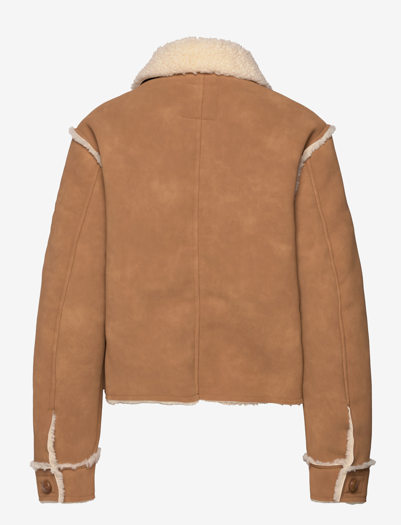 Monki - Faux Leather Shearling Jacket - fuskpäls - brown medium dusty - 2