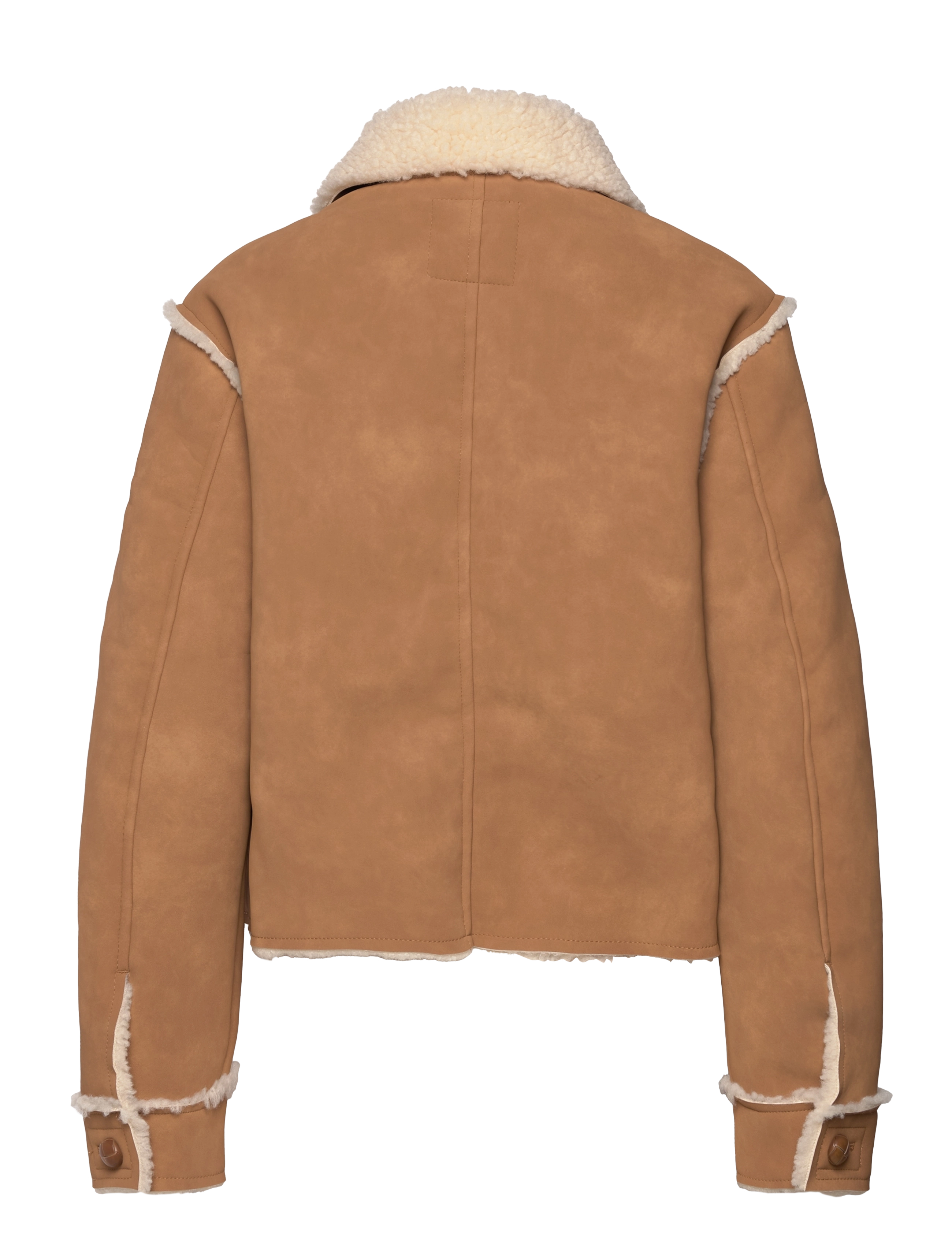 Monki - Faux Leather Shearling Jacket - fuskpäls - brown medium dusty - 2