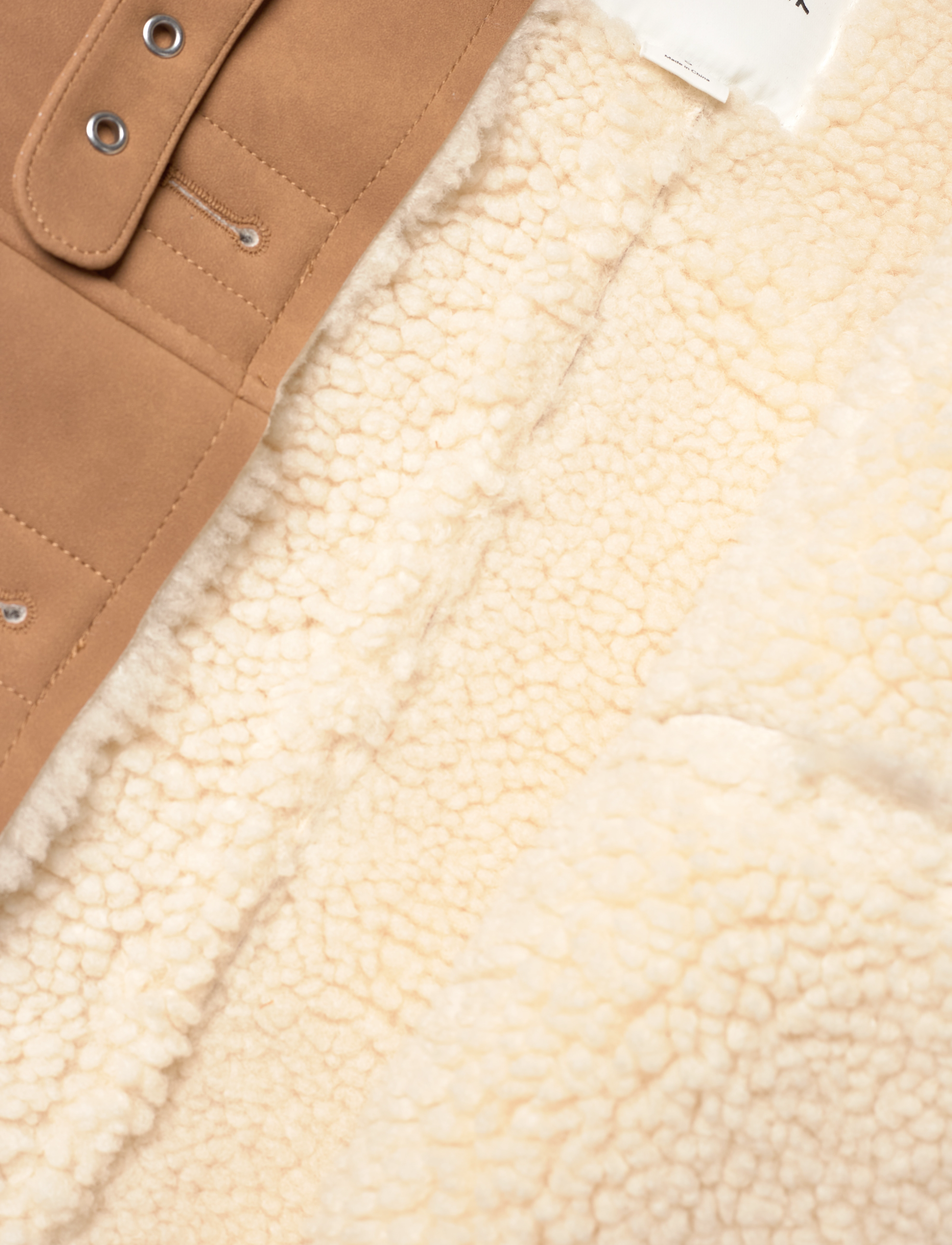 Monki - Faux Leather Shearling Jacket - fuskpäls - brown medium dusty - 5