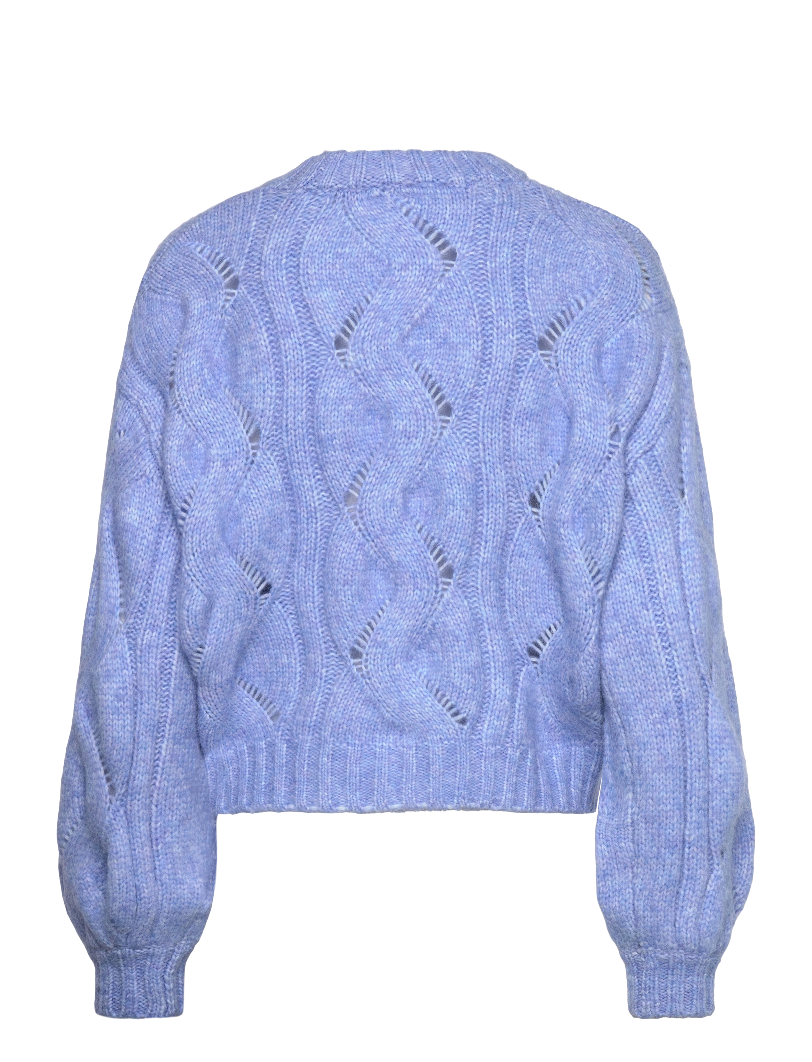 Monki - Short Cable Knitted Sweater - stickade tröjor - blue medium - 1