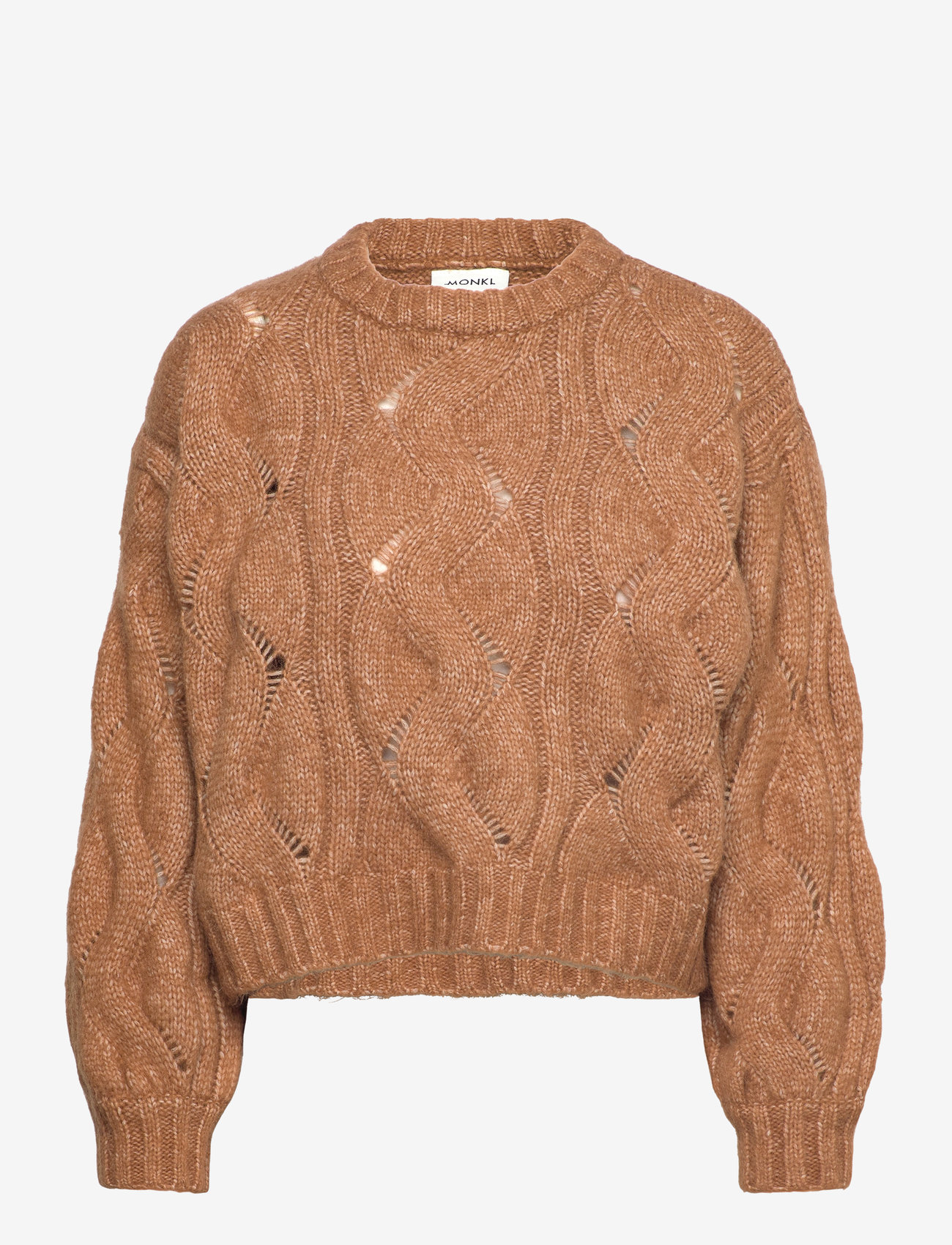 Monki - Short Cable Knitted Sweater - pullover - brown medium dusty - 0