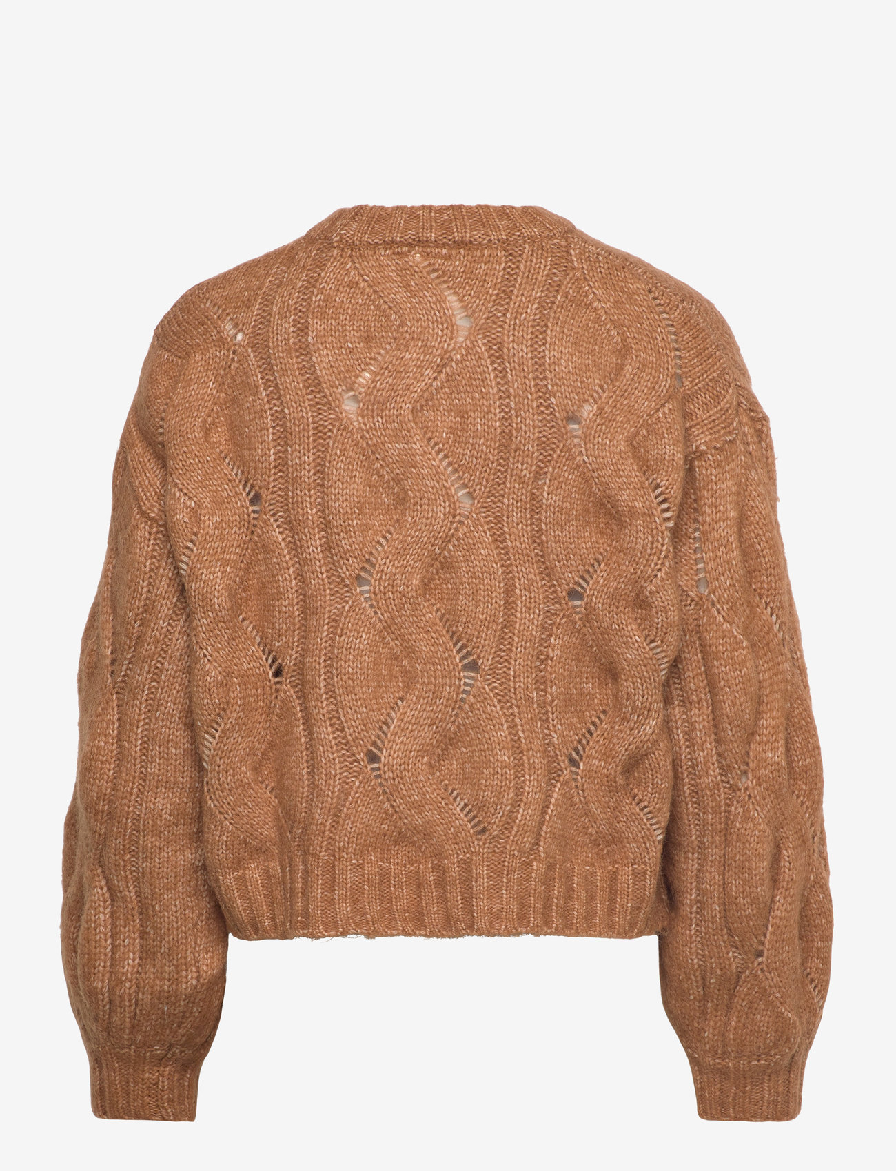 Monki - Short Cable Knitted Sweater - pullover - brown medium dusty - 1