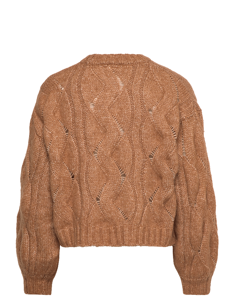 Monki - Short Cable Knitted Sweater - pullover - brown medium dusty - 1