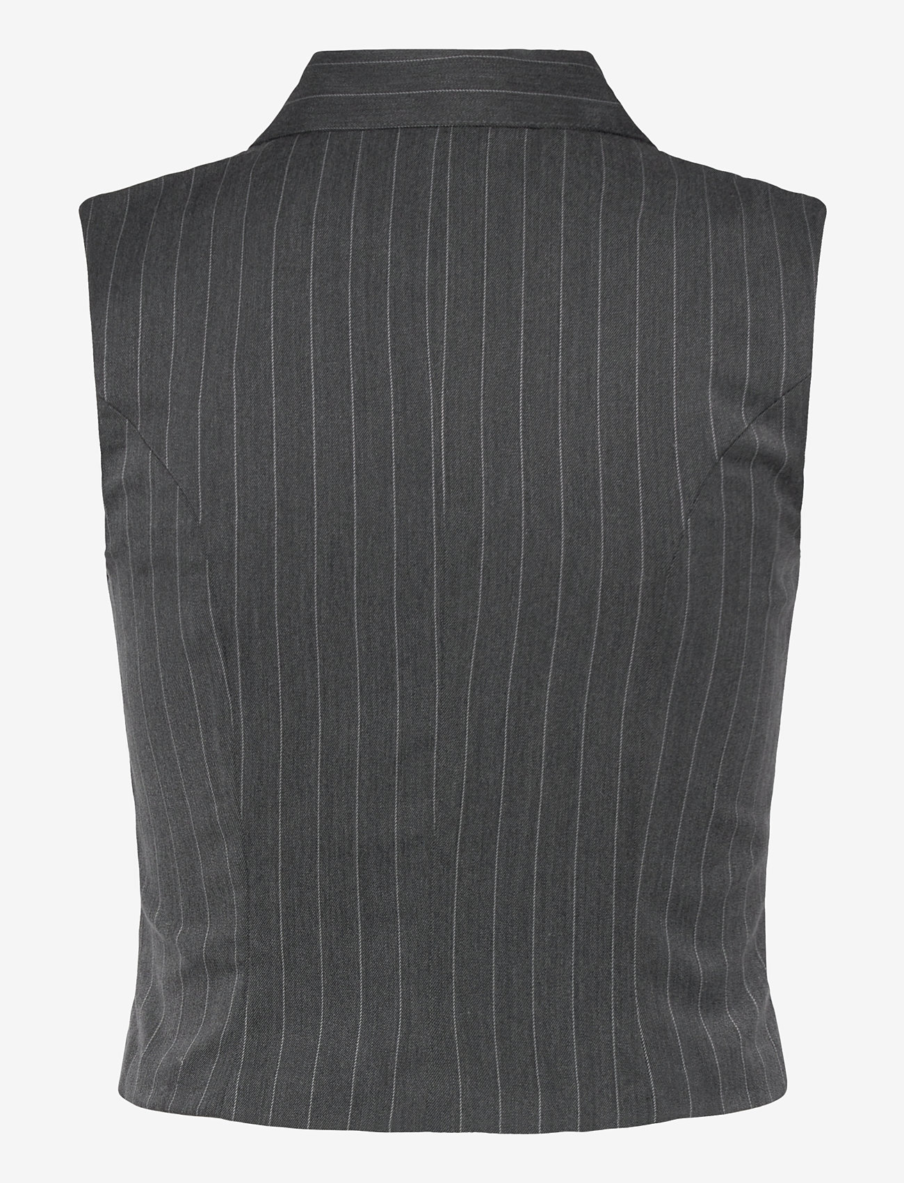 Monki - Sleeveless Twill Waistcoat - modetrender - grey melange dark - 1