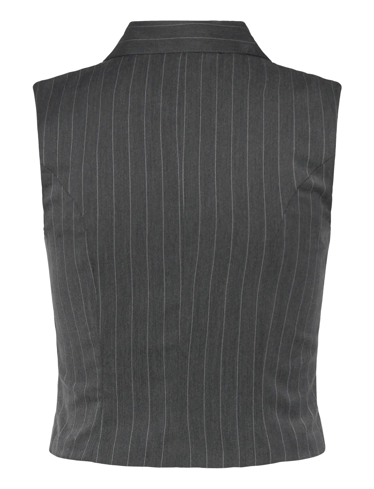 Monki - Sleeveless Twill Waistcoat - fashion trends - grey melange dark - 1