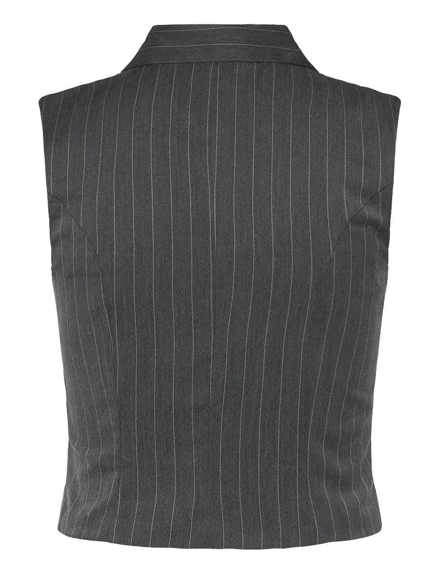 Monki - Sleeveless Twill Waistcoat - moetrendid - grey melange dark - 1