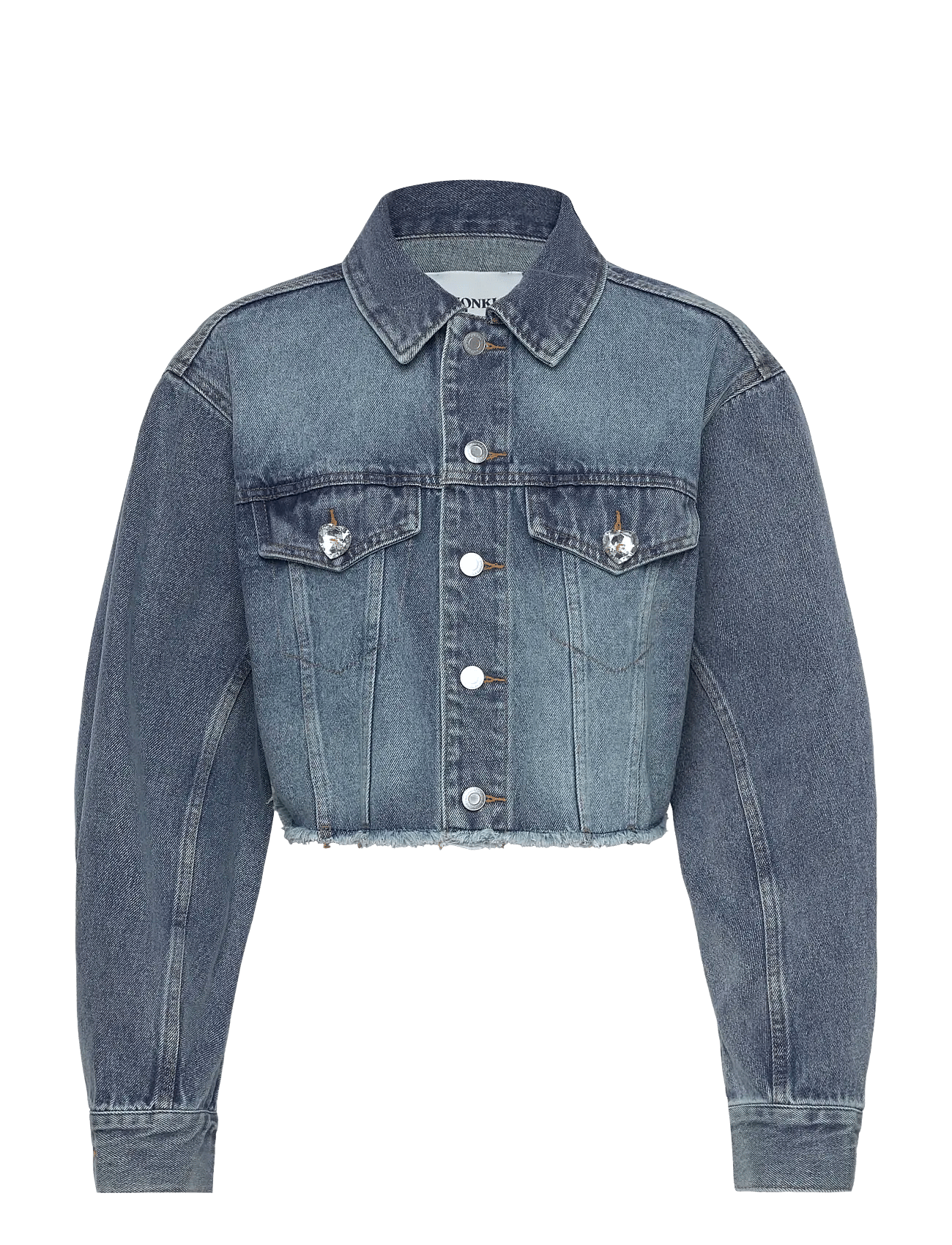 Monki - Cropped Oversized Barrel-Sleeved Denim