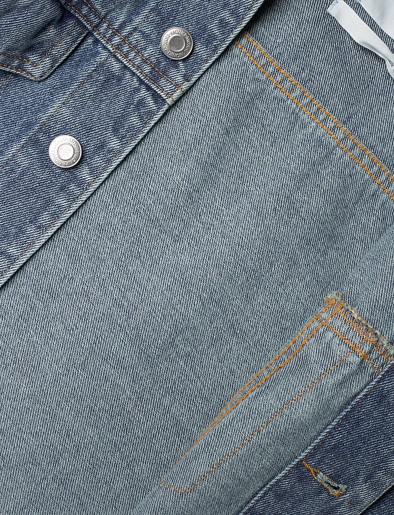 Monki - Cropped Oversized Barrel-Sleeved Denim Jacket - denimjakker - blue medium dusty - 3