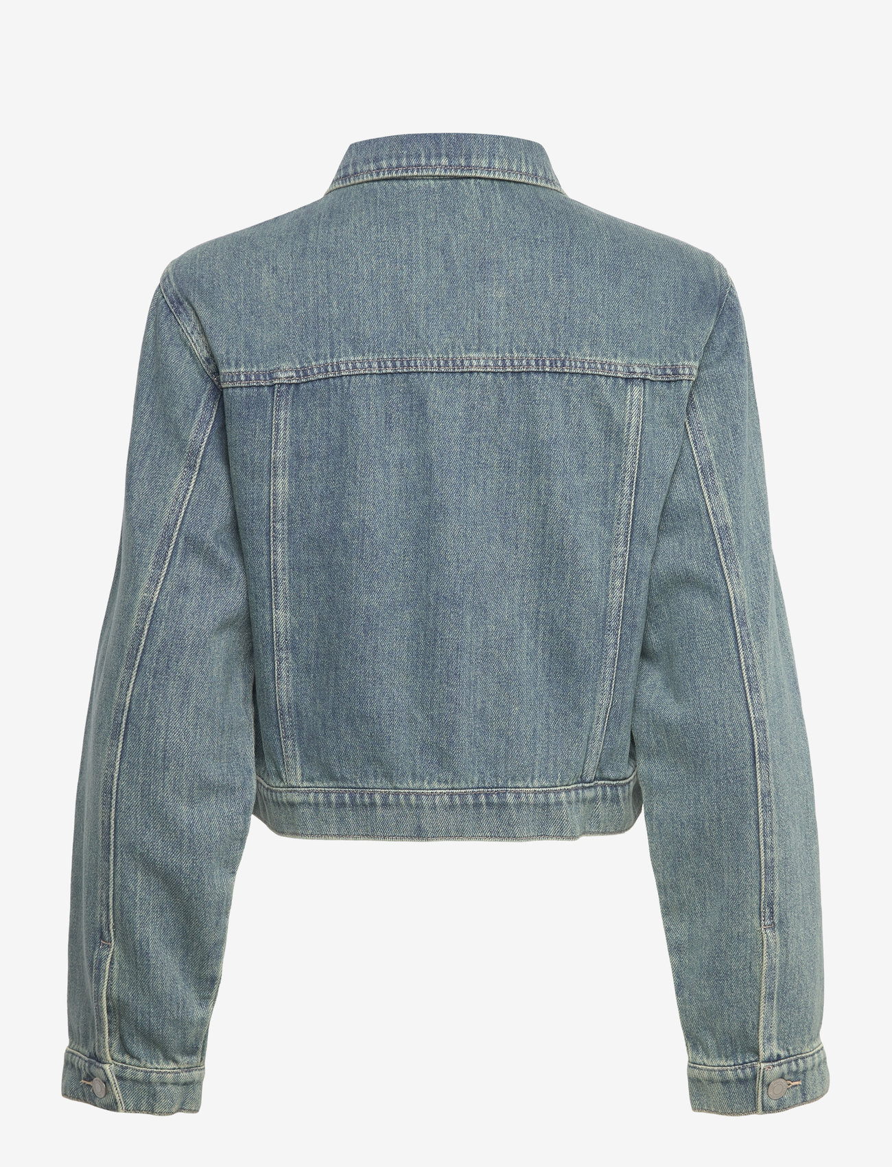 Monki - Cropped Denim Jacket - forårsjakker - blue medium dusty - 1