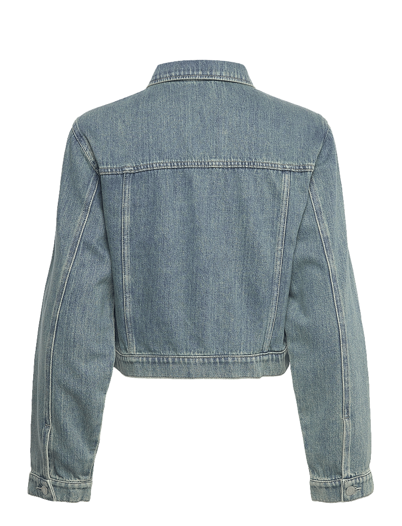 Monki - Cropped Denim Jacket - frühlingsjacken - blue medium dusty - 1