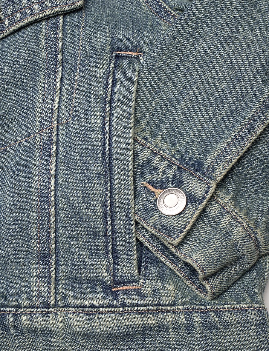 Monki - Cropped Denim Jacket - frühlingsjacken - blue medium dusty - 3