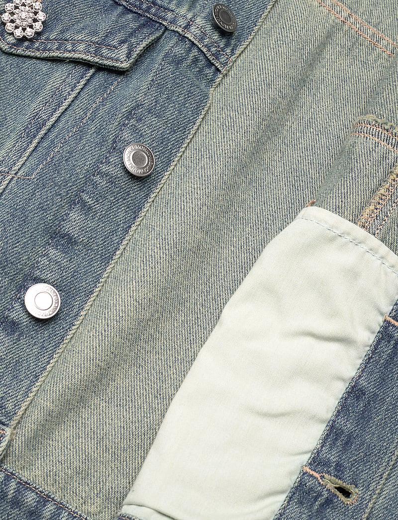 Monki - Cropped Denim Jacket - frühlingsjacken - blue medium dusty - 4