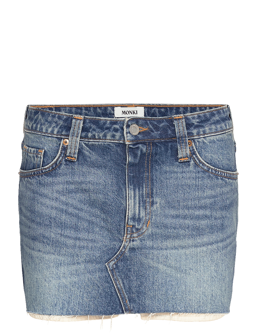 Monki - LOW WAIST MINI SKIRT - teksaseelikud - blue medium dusty - 0